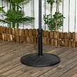 OUTSUNNY - Pied de parasol rond base de lestage Ø 46 x 34 cm métal motif zig zag poids net 14 Kg noir - vignette