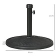 OUTSUNNY - Pied de parasol rond base de lestage Ø 46 x 34 cm métal motif zig zag poids net 14 Kg noir - vignette