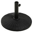 OUTSUNNY - Pied de parasol rond base de lestage Ø 44 x 32 cm résine imitation rotin poids net 11 Kg noir - vignette