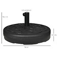 OUTSUNNY - Pied de parasol base de lestage parasol rond Ø 56 x 30,5H cm à lester métal PE noir - vignette