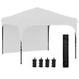 OUTSUNNY - Tonnelle barnum de jardin pliant - dim. 3L x 3l x 2,65H m - acier Oxford blanc - vignette