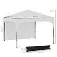 OUTSUNNY - Tonnelle barnum de jardin pliant - dim. 3L x 3l x 2,65H m - acier Oxford blanc - vignette