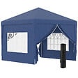 OUTSUNNY - Tonnelle barnum pop-up pliant dim. 3L x 3l x 2,58H m 2 fenêtres sac transport acier Oxford bleu - vignette