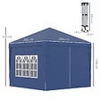 OUTSUNNY - Tonnelle barnum pop-up pliant dim. 3L x 3l x 2,58H m 2 fenêtres sac transport acier Oxford bleu - vignette