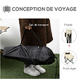 OUTSUNNY - Chaise de camping pliable avec sac de transport et pochette de rangement acier oxford beige - vignette