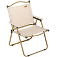 OUTSUNNY - Chaise de plage camping pliante - poignée - structure acier aspect bois oxford beige - vignette