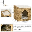 PAWHUT - Panier chat lit chat cosy grand confort dim. Ø 37 x 41H cm coussins doux inclus jacinthe d'eau - vignette