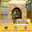 PAWHUT - Panier chat lit chat cosy grand confort dim. Ø 37 x 41H cm coussins doux inclus jacinthe d'eau - vignette