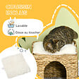 PAWHUT - Panier chat lit chat cosy grand confort dim. Ø 37 x 41H cm coussins doux inclus jacinthe d'eau - vignette