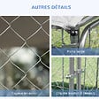 PAWHUT - Chenil extérieur avec toit pour chien 5 m² - parc grillagé 230 x 230 x 175 cm - espace couvert - acier galvanisé - vignette