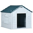 PAWHUT - Niche pour chien design maisonnette - dim. 65L x 75l x 63H cm - PP bleu blanc - vignette