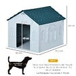 PAWHUT - Niche pour chien design maisonnette - dim. 65L x 75l x 63H cm - PP bleu blanc - vignette
