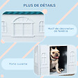 PAWHUT - Niche pour chien design maisonnette - dim. 65L x 75l x 63H cm - PP bleu blanc - vignette