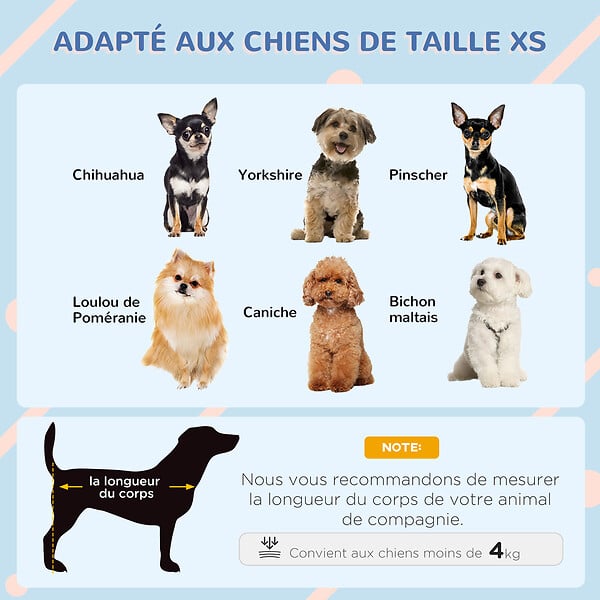 PAWHUT - Niche pour chien - dim. 64L x 57l x 66H cm - PP bleu blanc - large