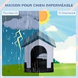 PAWHUT - Niche pour chien - dim. 64L x 57l x 66H cm - PP bleu blanc - vignette