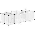 PAWHUT - Enclos parc modulable petits animaux - 20 panneaux - dim. 175L x 70l x 45H cm - acier noir PP blanc - vignette