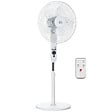 HOMCOM - Ventilateur sur pied Ø 44 cm hauteur réglable oscillant silencieux 45 W avec télécommande minuterie 3 modes 3 vitesses blanc - vignette