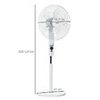 HOMCOM - Ventilateur sur pied Ø 44 cm hauteur réglable oscillant silencieux 45 W avec télécommande minuterie 3 modes 3 vitesses blanc - vignette