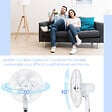 HOMCOM - Ventilateur sur pied Ø 44 cm hauteur réglable oscillant silencieux 45 W avec télécommande minuterie 3 modes 3 vitesses blanc - vignette