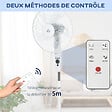 HOMCOM - Ventilateur sur pied Ø 44 cm hauteur réglable oscillant silencieux 45 W avec télécommande minuterie 3 modes 3 vitesses blanc - vignette
