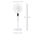 HOMCOM - Ventilateur sur pied Ø 45 cm hauteur réglable oscillant silencieux 50 W avec télécommande timer 3 modes 3 vitesses blanc - vignette