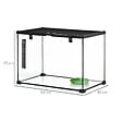PAWHUT - Terrarium en verre - vivarium reptiles & batraciens - habitat tortue - couvercle grillagé coulissant verrouillable - distributeur eau, thermomètre - métal noir verre - vignette