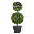 HOMCOM - Lot de 2 arbres buis artificiel double boules avec tronc et pot inclus - H.60 cm PE vert - vignette