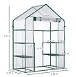 OUTSUNNY - Serre de jardin 6 étagères - dim. 142L x 73l x 195H cm - porte - acier thermolaqué PVC haute densité anti-UV - transparent vert - vignette