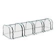 OUTSUNNY - Serre de jardin tunnel 3,95L x 1l x 0,8H m 4 portes zippées bâche PVC transparent acier thermolaqué vert - vignette