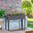 OUTSUNNY - Jardinière sur pied carré potager 100L x 30l x 80H cm - trou drainage - acier galvanisé gris - vignette