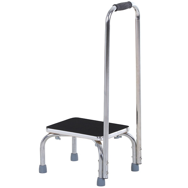 HOMCOM - Marche avec barre d'appui - marchepied de sécurité - marche d'accès au bain - plateforme & patins antidérapants - acier galvanisé - large