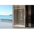 KASSANDRA - Paroi de douche fixe + porte coulissante DELTA blanc mat 164-166.6 cm - vignette