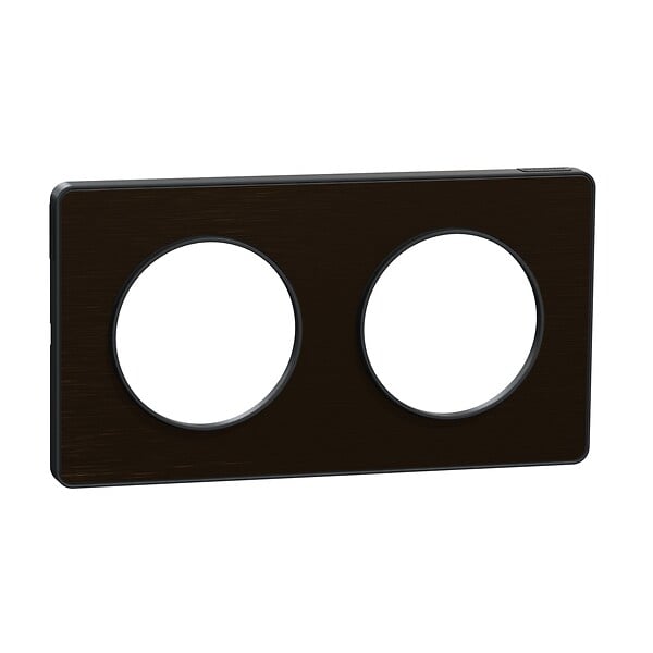 SCHNEIDER ELECTRIC - Odace Touch plaque bronze brossé liseré anthracite 2 postes horiz./ver - large
