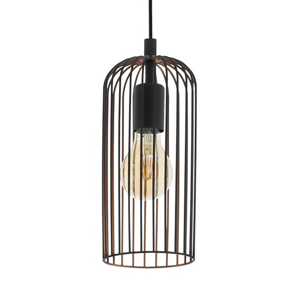 EGLO - Suspension acier - ROCCAMENA - Noir Cuivre - E27 60W - large