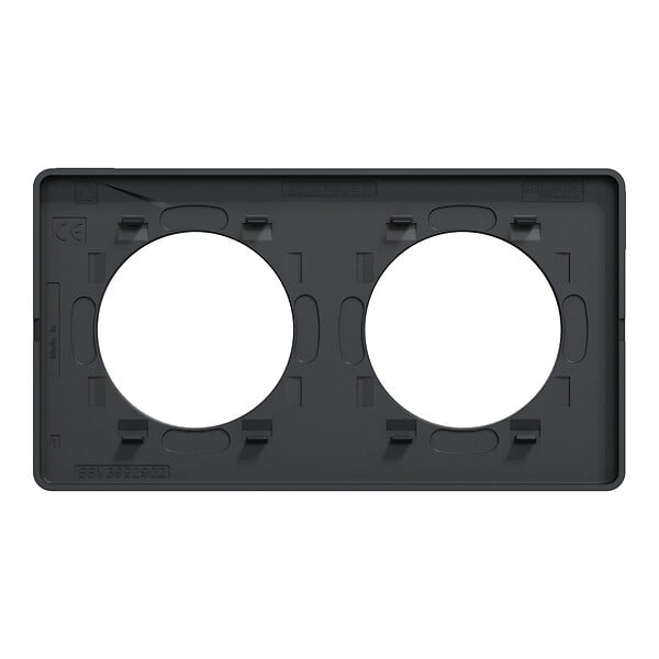 SCHNEIDER ELECTRIC - Odace Touch plaque bronze brossé liseré anthracite 2 postes horiz./ver - large