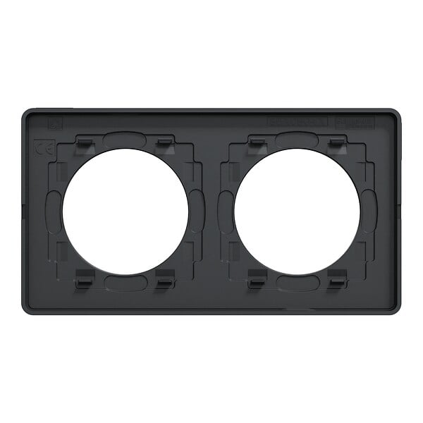 SCHNEIDER ELECTRIC - Odace Touch plaque Ardoise avec liseré anth 2 postes horiz/vert entr71 - large