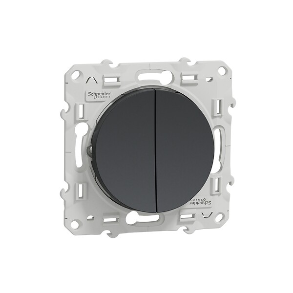 SCHNEIDER ELECTRIC - Odace - double poussoir anthracite - large