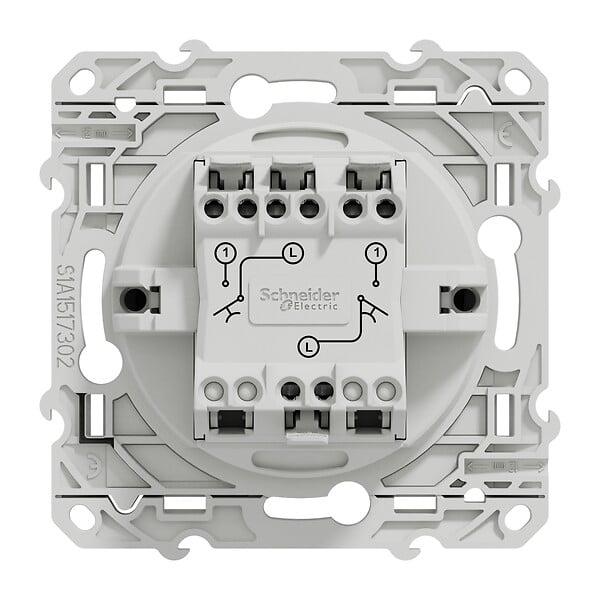 SCHNEIDER ELECTRIC - Odace - double poussoir anthracite - large