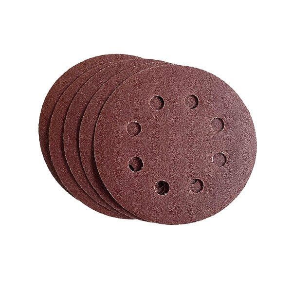 MC KENZIE - Lot de 5 Disques perforés agrippant d.115mm grain 120. 8 trous - large