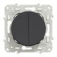 SCHNEIDER ELECTRIC - Odace - va-et-vient + poussoir anthracite - 10A - vignette