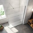 AICA SANITAIRE - AICA paroi de douche à l'italienne 100x190cm en 6mm verre avec bandes horizontales sérigraphiées, livré avec barre de fixation extensible 70-120cm en cylindrique - vignette