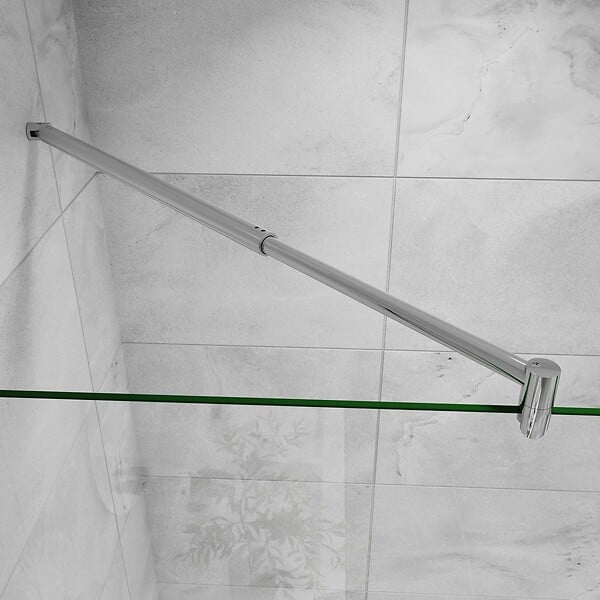 AICA SANITAIRE - AICA paroi de douche à l'italienne 100x190cm en 6mm verre avec bandes horizontales sérigraphiées, livré avec barre de fixation extensible 70-120cm en cylindrique - large