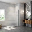 AICA SANITAIRE - AICA paroi de douche à l'italienne 110x190cm en 6mm verre avec bandes horizontales sérigraphiées, paroi latérale fixe sans receveur de douche - vignette