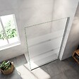 AICA SANITAIRE - AICA paroi de douche à l'italienne 110x190cm en 6mm verre avec bandes horizontales sérigraphiées, paroi latérale fixe sans receveur de douche - vignette