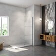 AICA SANITAIRE - AICA paroi de douche à l'italienne 90x190cm en 6mm verre avec bandes horizontales sérigraphiées, paroi latérale fixe sans receveur de douche - vignette