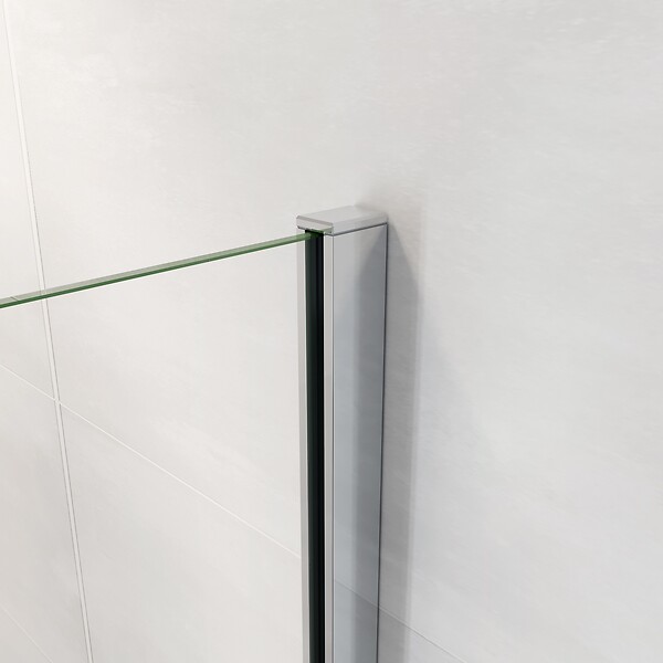 AICA SANITAIRE - AICA paroi de douche à l'italienne 90x190cm en 6mm verre avec bandes horizontales sérigraphiées, paroi latérale fixe sans receveur de douche - large