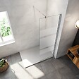 AICA SANITAIRE - AICA paroi de douche à l'italienne 70x190cm en 6mm verre avec bandes horizontales sérigraphiées, livré avec barre de fixation extensible 70-120cm en cylindrique - vignette