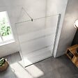 AICA SANITAIRE - AICA paroi de douche à l'italienne 100x190cm en 6mm verre avec bandes horizontales sérigraphiées, livré avec barre de fixation 90cm en carré - vignette