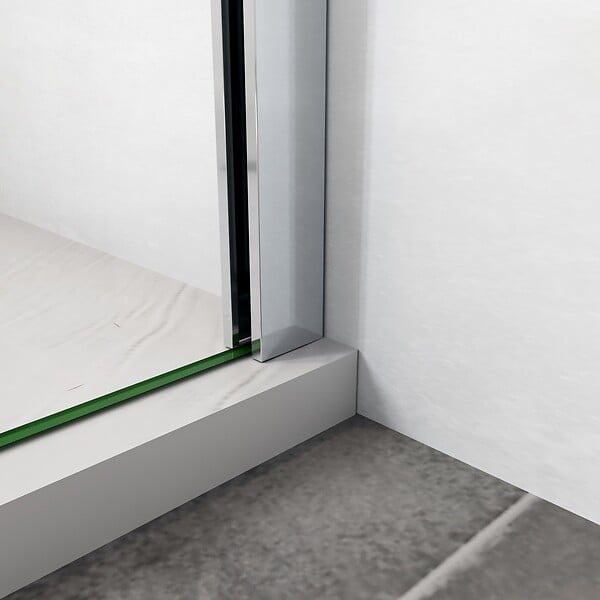 AICA SANITAIRE - AICA paroi de douche à l'italienne 100x190cm en 6mm verre avec bandes horizontales sérigraphiées, livré avec barre de fixation 90cm en carré - large