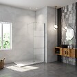 AICA SANITAIRE - AICA paroi de douche à l'italienne 60x190cm en 6mm verre avec bandes horizontales sérigraphiées, livré avec barre de fixation extensible 70-120cm en cylindrique - vignette